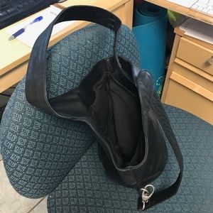 Black leather bucket purse  like new